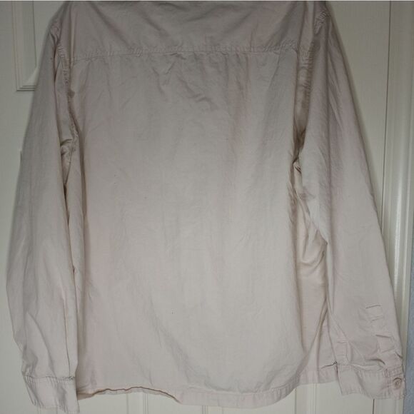 H & M Relaxed Fit Long Sleeve Pockets Lightweight Cotton Shirt/Jacket Ivory SZ L - Picture 6 of 7